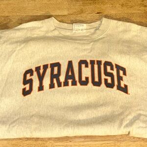 Champion Gray Crewneck Sweater with Syracuse Print
